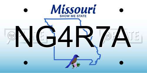 NG4R7A Missouri License Plate