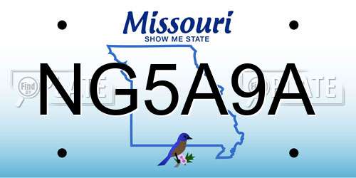 NG5A9A Missouri License Plate