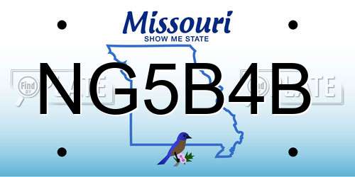 NG5B4B Missouri License Plate
