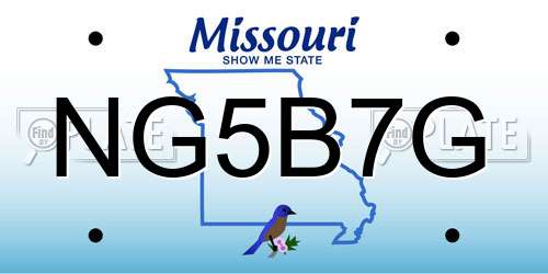 NG5B7G Missouri License Plate