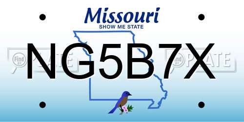 NG5B7X Missouri License Plate