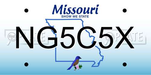 NG5C5X Missouri License Plate