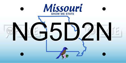 NG5D2N Missouri License Plate