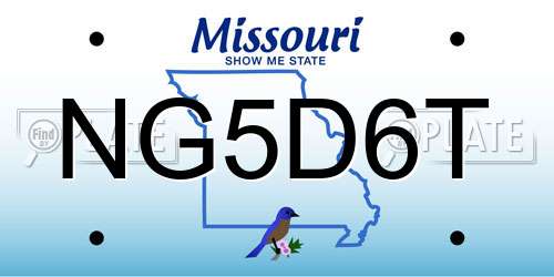 NG5D6T Missouri License Plate