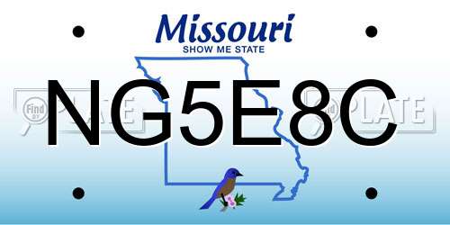 NG5E8C Missouri License Plate