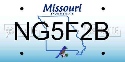 NG5F2B Missouri License Plate