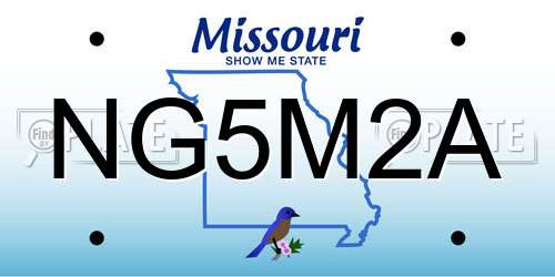 NG5M2A Missouri License Plate