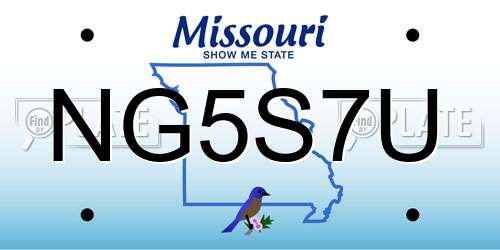 NG5S7U Missouri License Plate