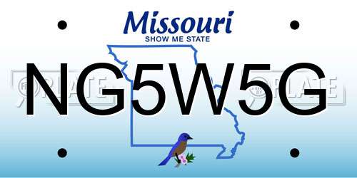 NG5W5G Missouri License Plate