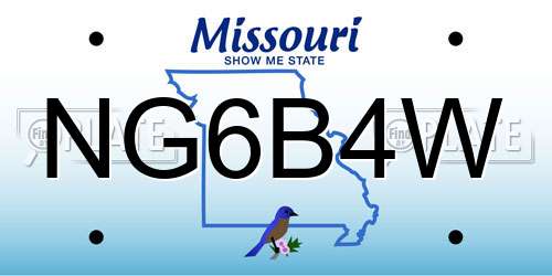 NG6B4W Missouri License Plate