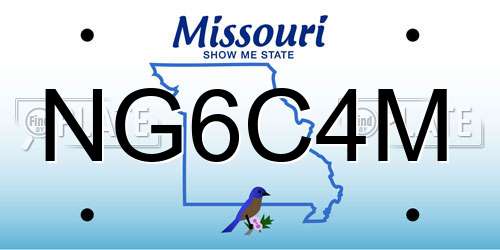 NG6C4M Missouri License Plate