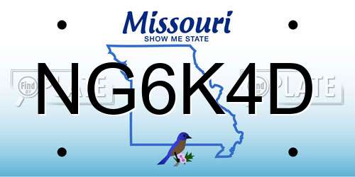 NG6K4D Missouri License Plate