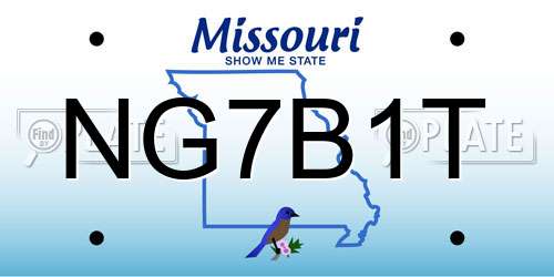 NG7B1T Missouri License Plate