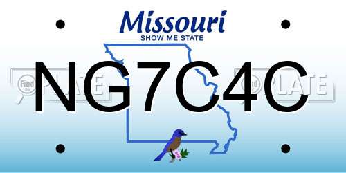 NG7C4C Missouri License Plate