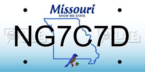 NG7C7D Missouri License Plate