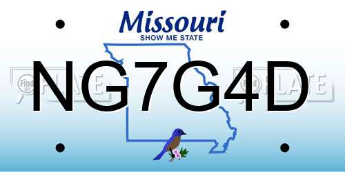 NG7G4D Missouri License Plate
