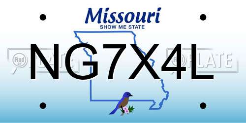 NG7X4L Missouri License Plate