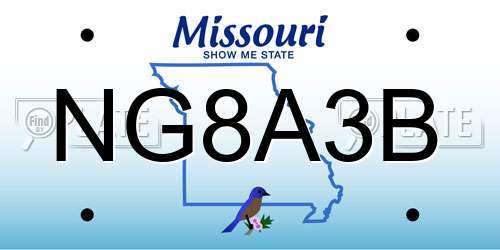 NG8A3B Missouri License Plate