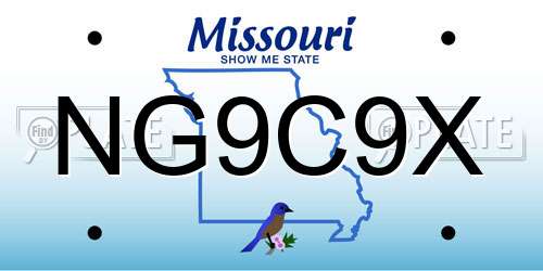 NG9C9X Missouri License Plate