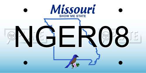 NGER08 Missouri License Plate
