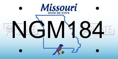 NGM184 Missouri License Plate