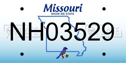 NH03529 Missouri License Plate
