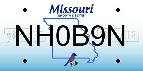 NH0B9N Missouri License Plate