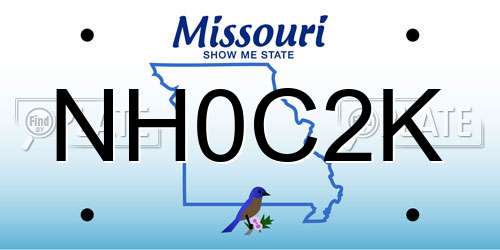 NH0C2K Missouri License Plate