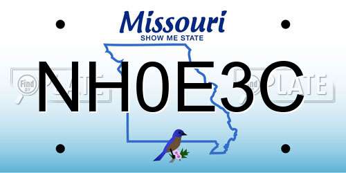 NH0E3C Missouri License Plate