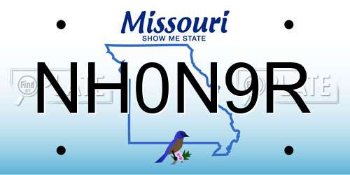 NH0N9R Missouri License Plate