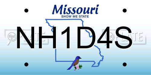 NH1D4S Missouri License Plate