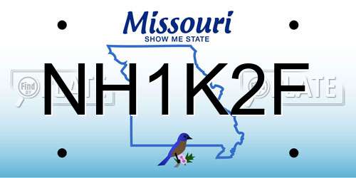 NH1K2F Missouri License Plate