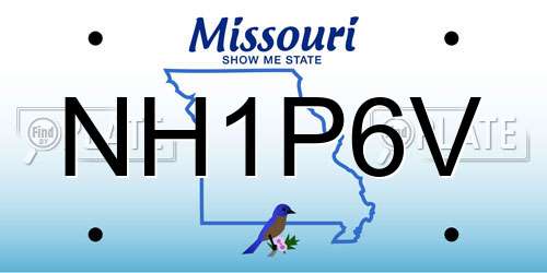 NH1P6V Missouri License Plate