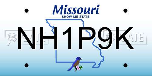NH1P9K Missouri License Plate