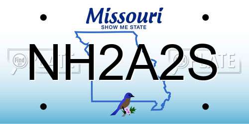 NH2A2S Missouri License Plate