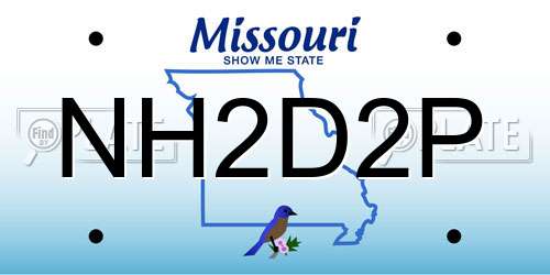 NH2D2P Missouri License Plate