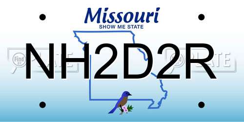 NH2D2R Missouri License Plate