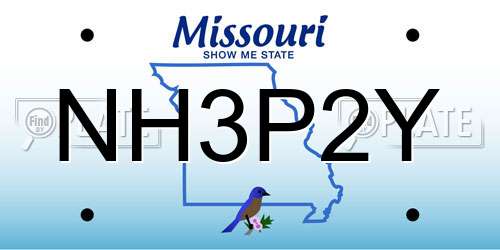 NH3P2Y Missouri License Plate