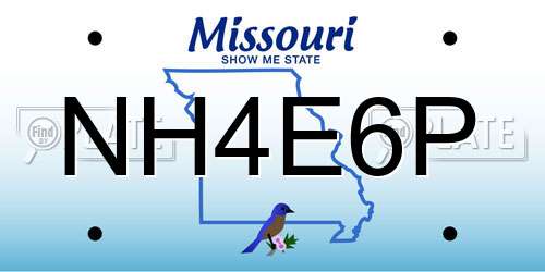 NH4E6P Missouri License Plate