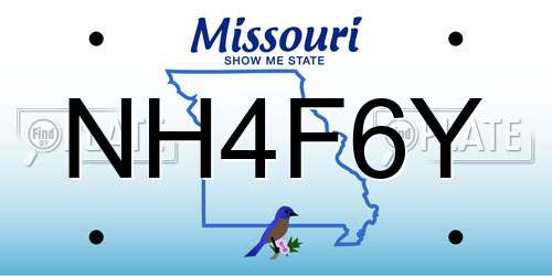 NH4F6Y Missouri License Plate