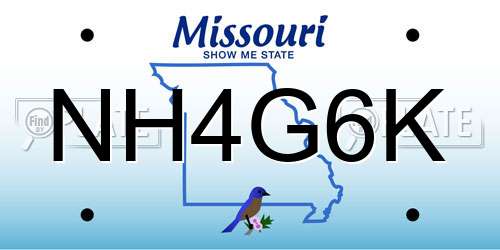NH4G6K Missouri License Plate