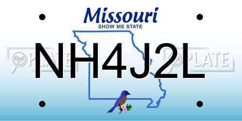 NH4J2L Missouri License Plate