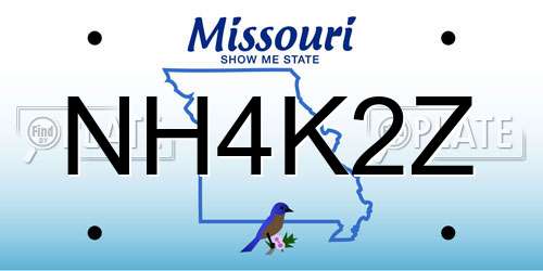 NH4K2Z Missouri License Plate