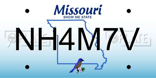 NH4M7V Missouri License Plate