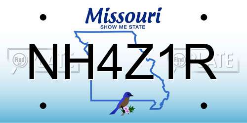 NH4Z1R Missouri License Plate