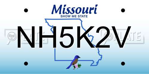 NH5K2V Missouri License Plate