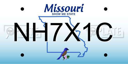 NH7X1C Missouri License Plate