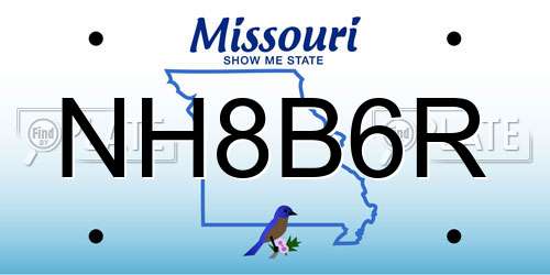 NH8B6R Missouri License Plate