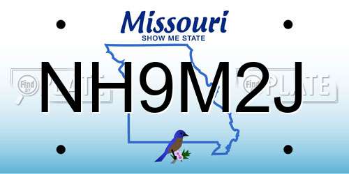 NH9M2J Missouri License Plate