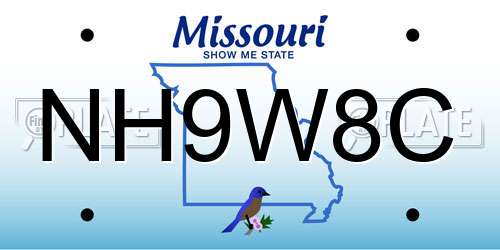 NH9W8C Missouri License Plate
